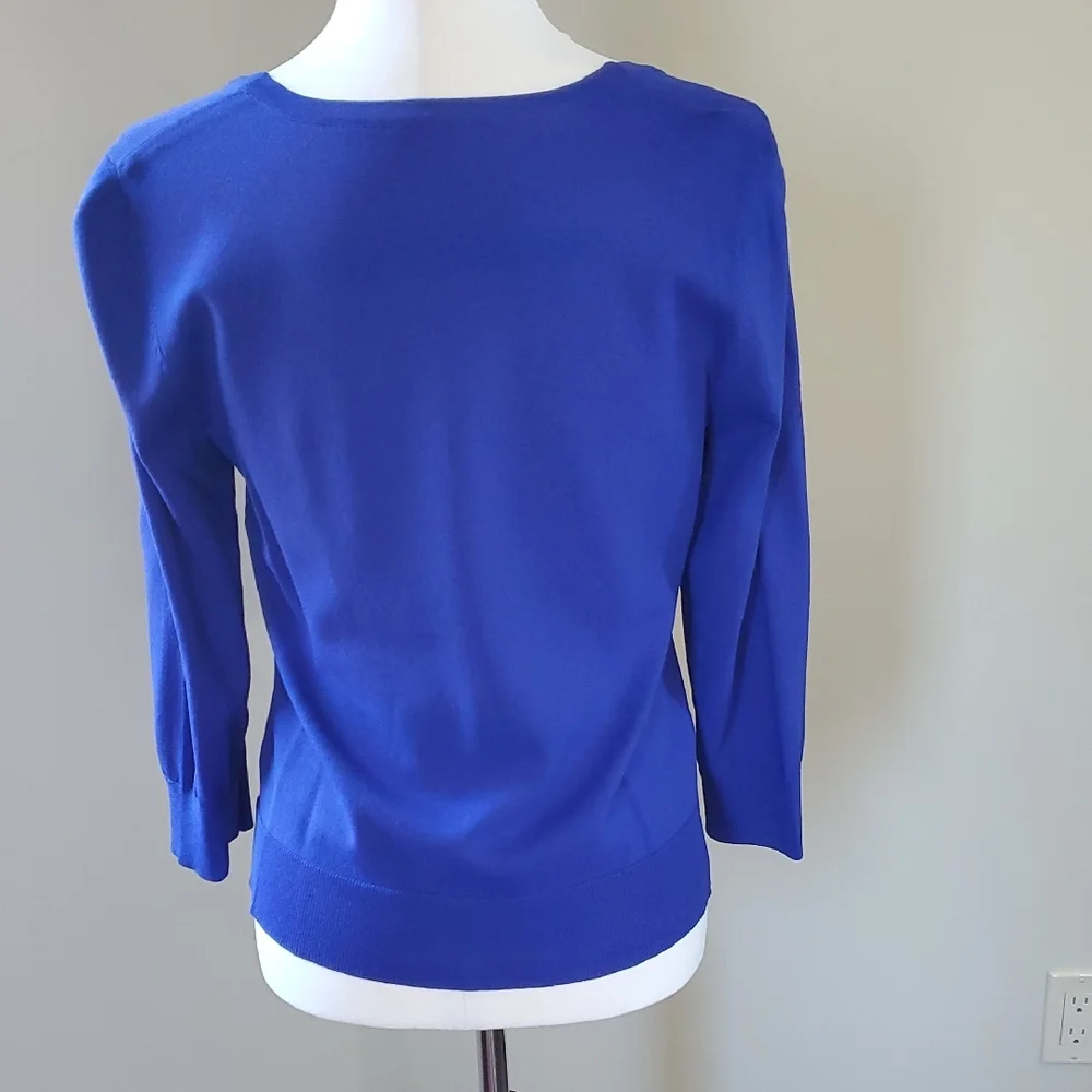 Vibrant Blue Ruched Cardigan - Picture 3 of 11